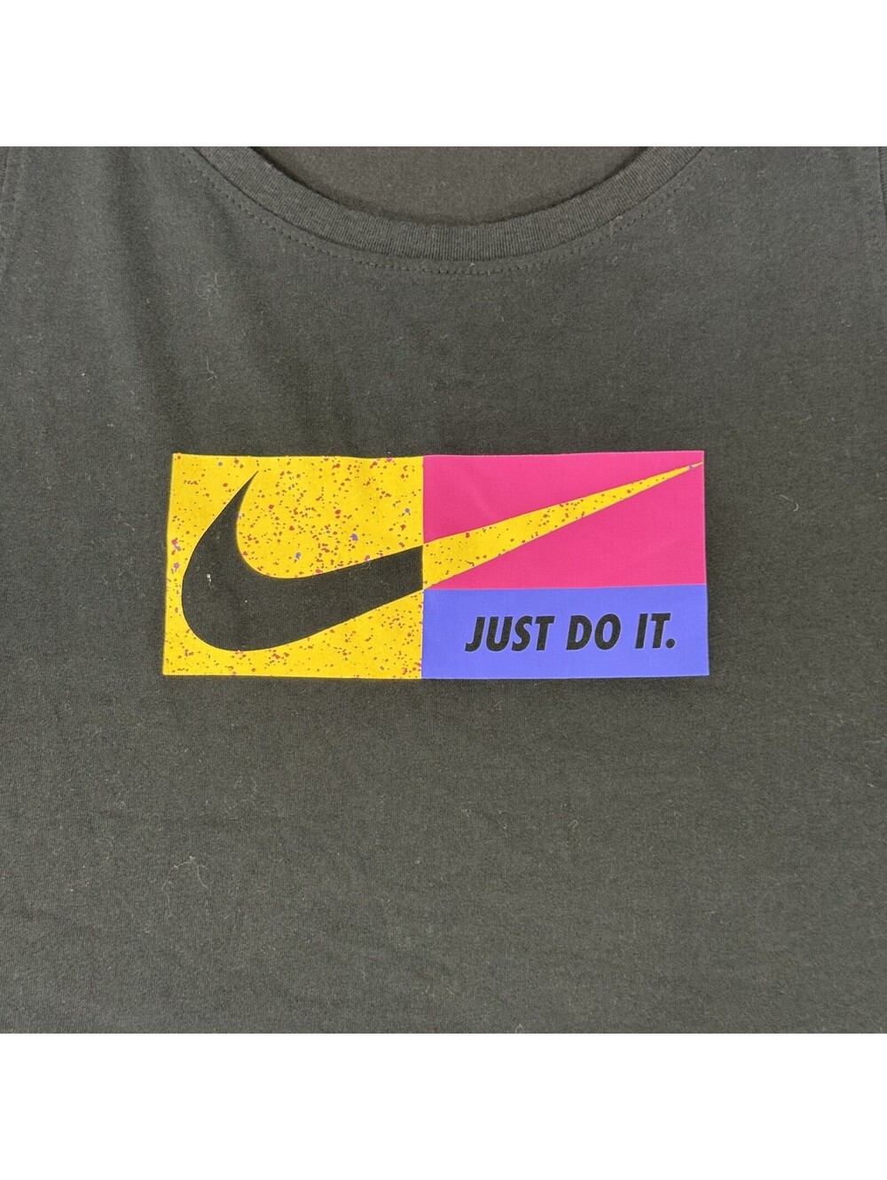 Women's Nike Plus 3X  Dri-Fit Dry Standard FIt Scoop Bottom Tank Top Black Color - Picture 3 of 4